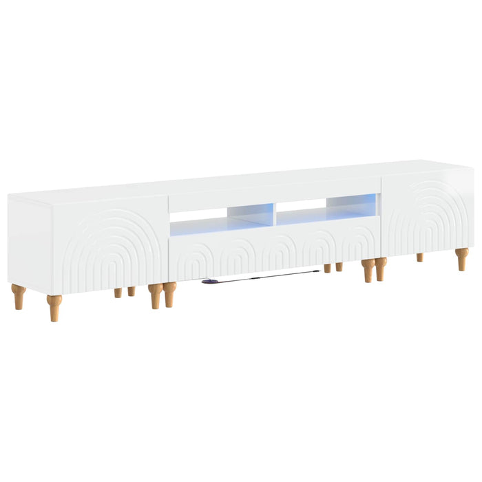 Set de 3 piese pentru TV cu LED Alb foarte lucios WALTI