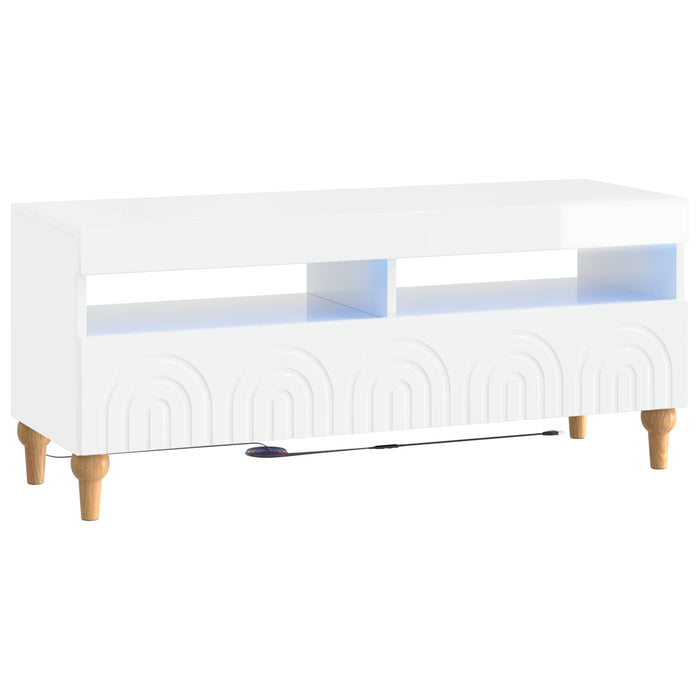 Set de 3 piese pentru TV cu LED Alb foarte lucios WALTI