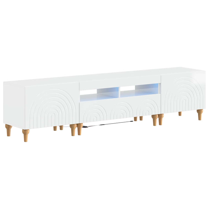 Set de 3 piese pentru TV cu LED Alb foarte lucios WALTI