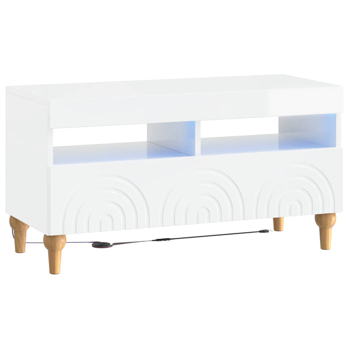 Set de 3 piese pentru TV cu LED Alb foarte lucios WALTI