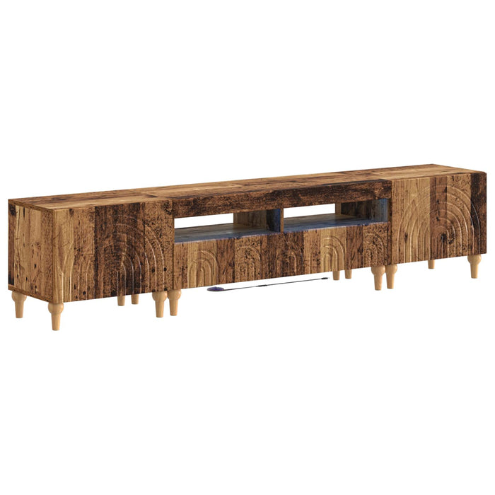 Set de 3 piese pentru TV cu LED Lemn vechi Lemn prelucrat WALTI