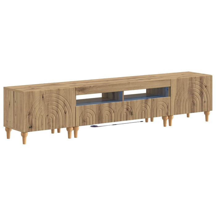 Set de 3 piese pentru TV cu LED Stejar Artizanal Lemn prelucrat WALTI