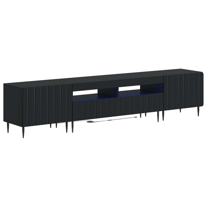 Dulap TV LED cu 5 piese Negru Lemn prelucrat WALTI