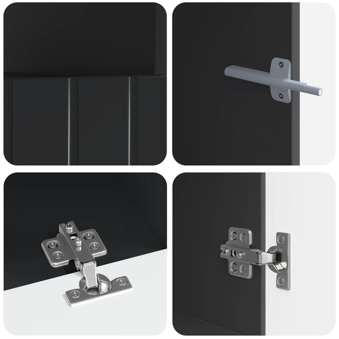 Dulap TV LED cu 5 piese Negru Lemn prelucrat WALTI