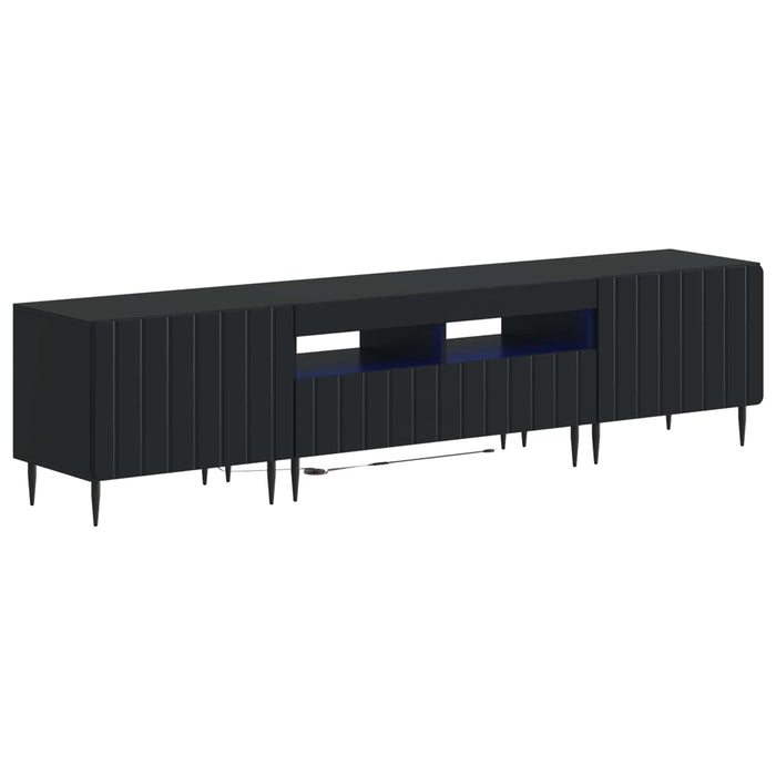 Dulap TV LED cu 5 piese Negru Lemn prelucrat WALTI
