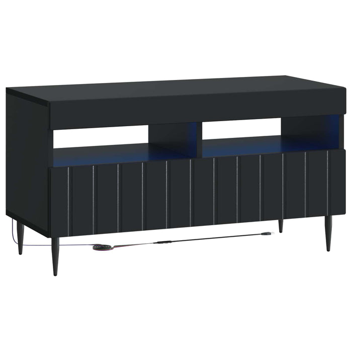Dulap TV LED cu 5 piese Negru Lemn prelucrat WALTI