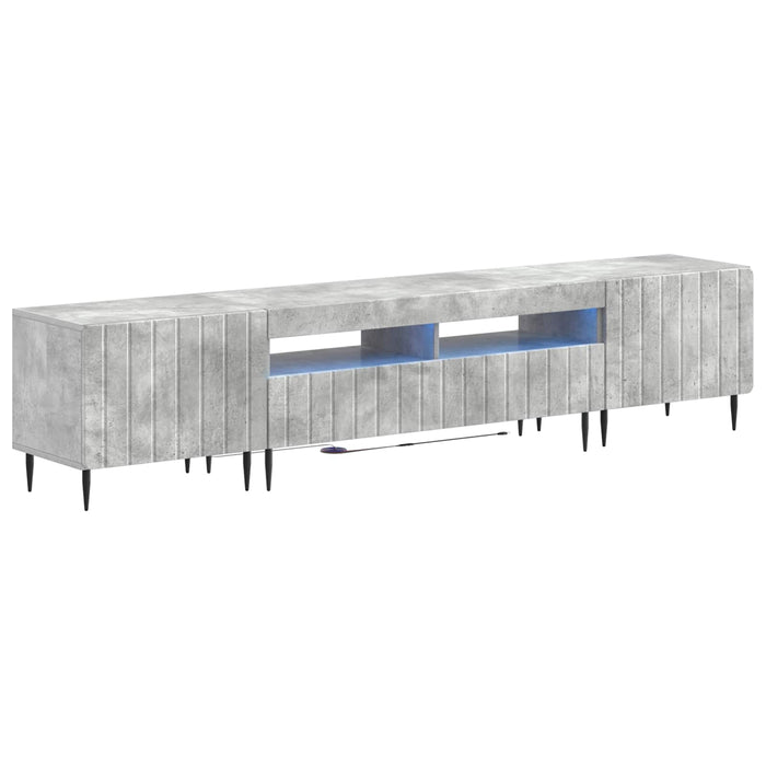 Dulap TV LED cu 5 piese Gri Beton Lemn prelucrat WALTI