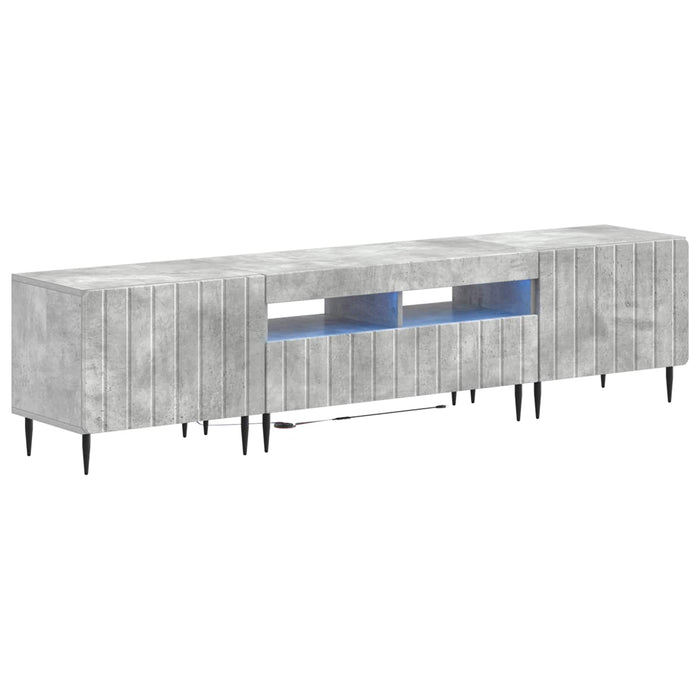 Dulap TV LED cu 5 piese Gri Beton Lemn prelucrat WALTI