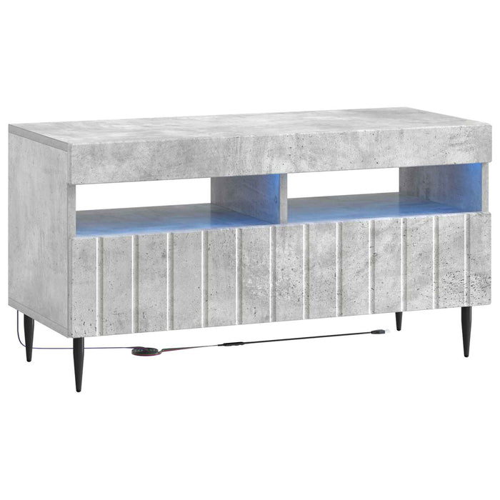 Dulap TV LED cu 5 piese Gri Beton Lemn prelucrat WALTI