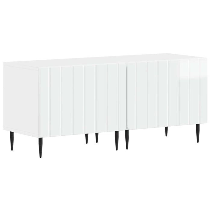 Dulap TV LED cu 5 piese Alb foarte lucios Lemn prelucrat WALTI