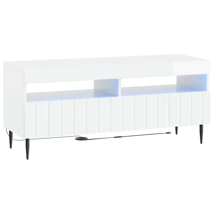 Dulap TV LED cu 5 piese Alb foarte lucios Lemn prelucrat WALTI