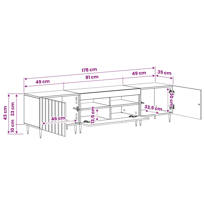 Dulap TV LED cu 5 piese Sonoma gri Lemn prelucrat WALTI