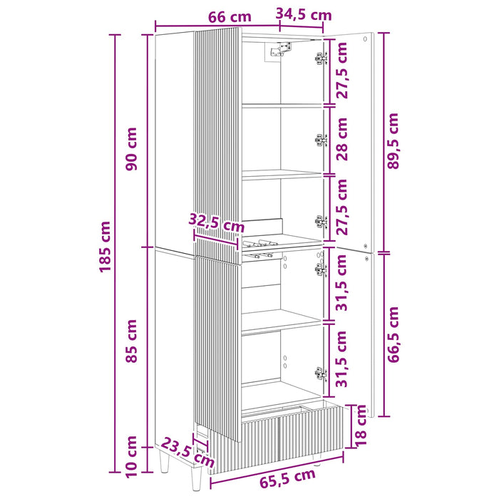 Set de Dulapuri 2 pcs 66 x 34,5 x 95 cm Lemn prelucrat WALTI