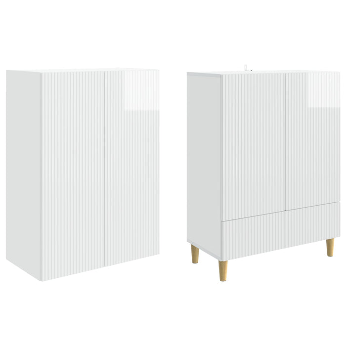 Set de Dulapuri 2 pcs Alb foarte lucios 66 x 34,5 x 95 cm WALTI