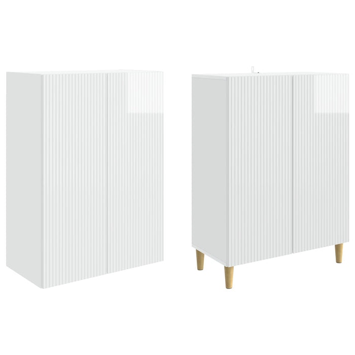 Set de Dulapuri 2 pcs Alb foarte lucios 66 x 34,5 x 90 cm WALTI