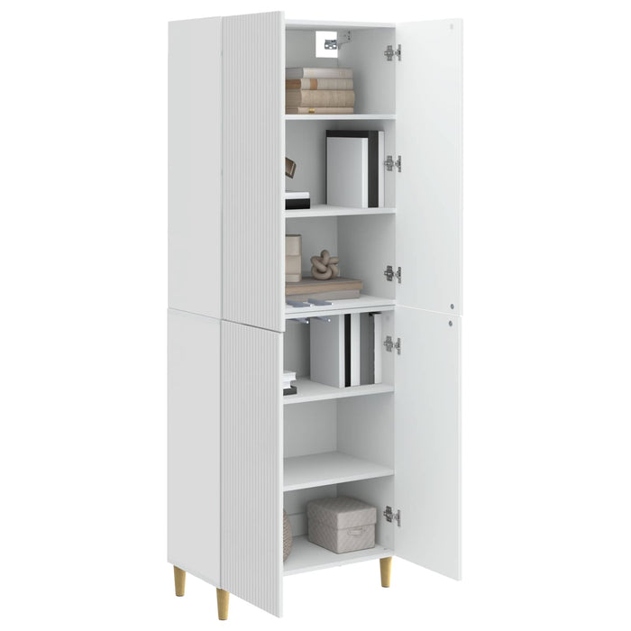Set de Dulapuri 2 pcs Alb foarte lucios 66 x 34,5 x 90 cm WALTI
