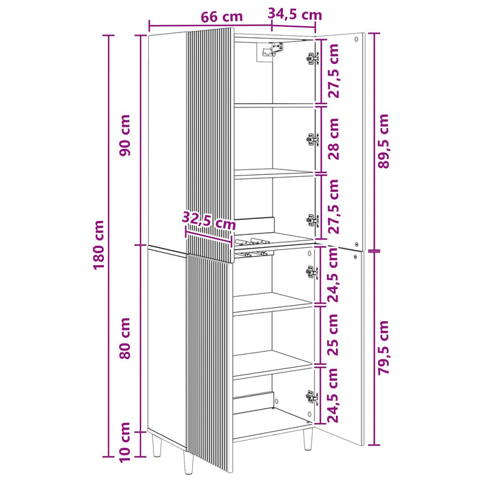 Set de Dulapuri 2 pcs 66 x 34,5 x 90 cm Lemn prelucrat WALTI