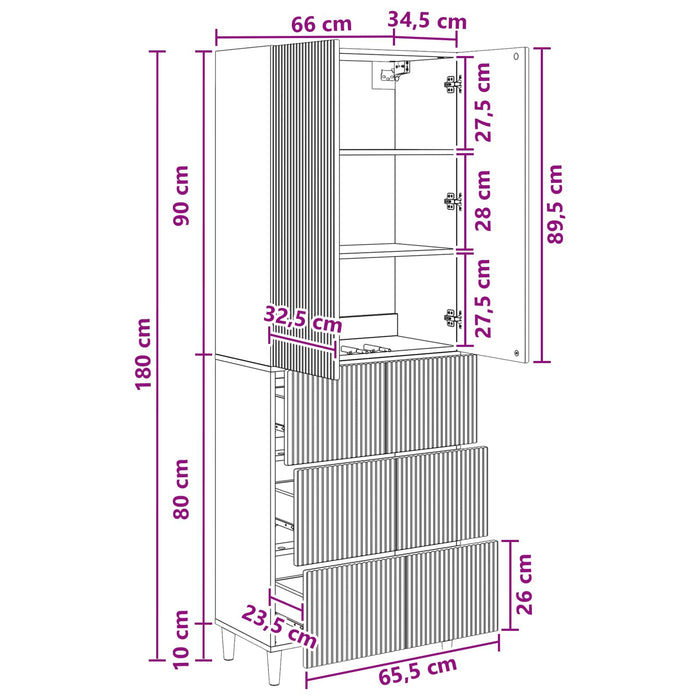 Set de Dulapuri 2 pcs 66 x 34,5 x 90 cm Lemn prelucrat WALTI