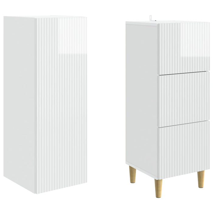 Set de Dulapuri 2 pcs Alb foarte lucios 33 x 34,5 x 90 cm WALTI