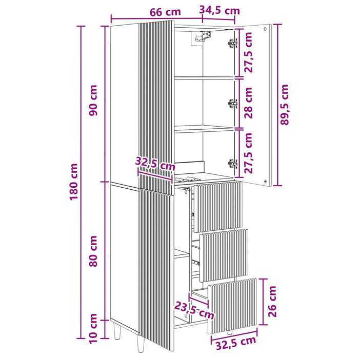 Set de Dulapuri 2 pcs 66 x 34,5 x 90 cm Lemn prelucrat WALTI