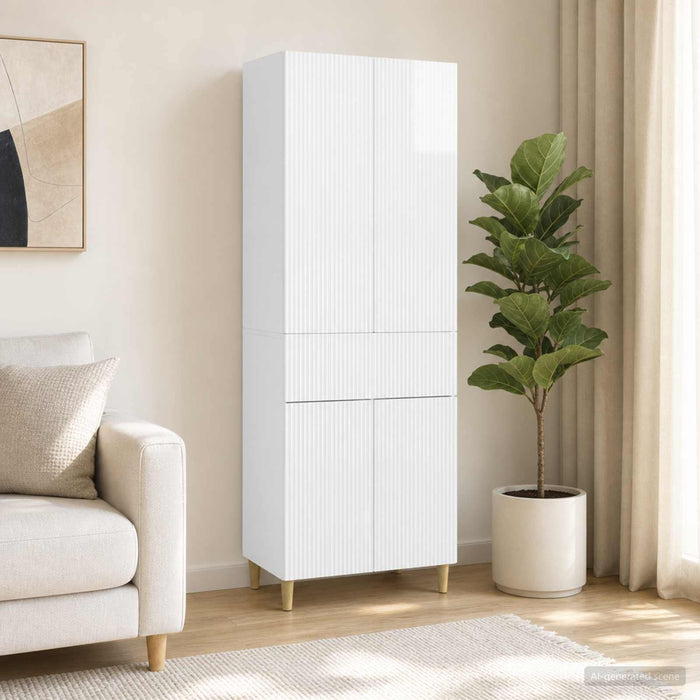Set de Dulapuri 2 pcs Alb foarte lucios 66 x 34,5 x 90 cm - WALTI WALTI