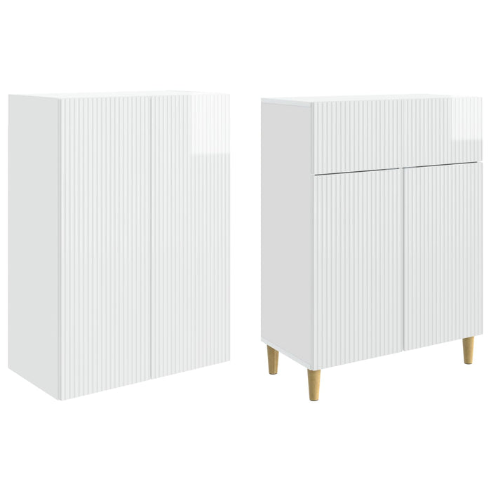 Set de Dulapuri 2 pcs Alb foarte lucios 66 x 34,5 x 90 cm WALTI