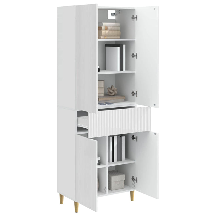 Set de Dulapuri 2 pcs Alb foarte lucios 66 x 34,5 x 90 cm WALTI