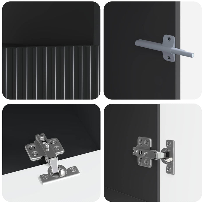 Dulap TV LED cu 5 piese ARNHEM Negru Lemn prelucrat WALTI