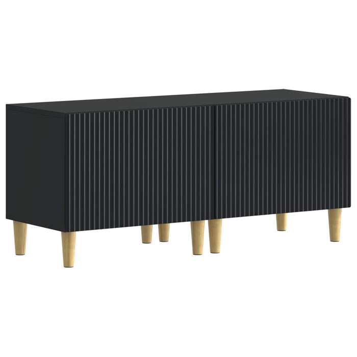 Dulap TV LED cu 5 piese ARNHEM Negru Lemn prelucrat WALTI