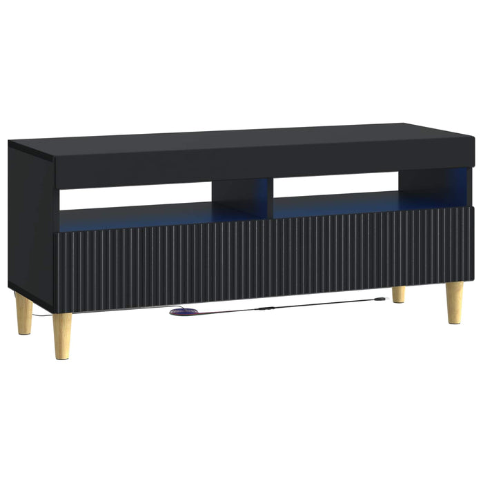 Dulap TV LED cu 5 piese ARNHEM Negru Lemn prelucrat WALTI