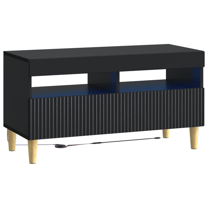 Dulap TV LED cu 5 piese Negru Lemn prelucrat WALTI