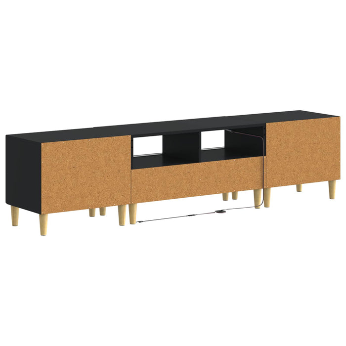 Dulap TV LED cu 5 piese Negru Lemn prelucrat WALTI