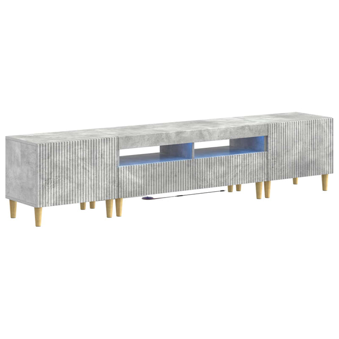 Dulap TV LED cu 5 piese Gri Beton Lemn prelucrat WALTI