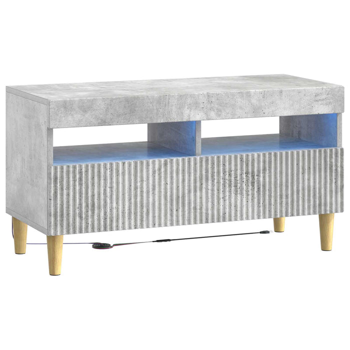 Dulap TV LED cu 5 piese Gri Beton Lemn prelucrat WALTI
