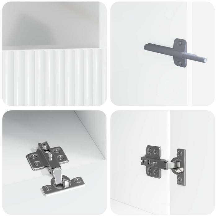 Dulap TV LED cu 5 piese Alb foarte lucios Lemn prelucrat WALTI