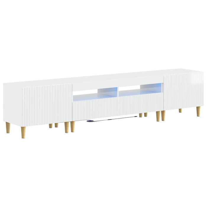 Dulap TV LED cu 5 piese Alb foarte lucios Lemn prelucrat WALTI