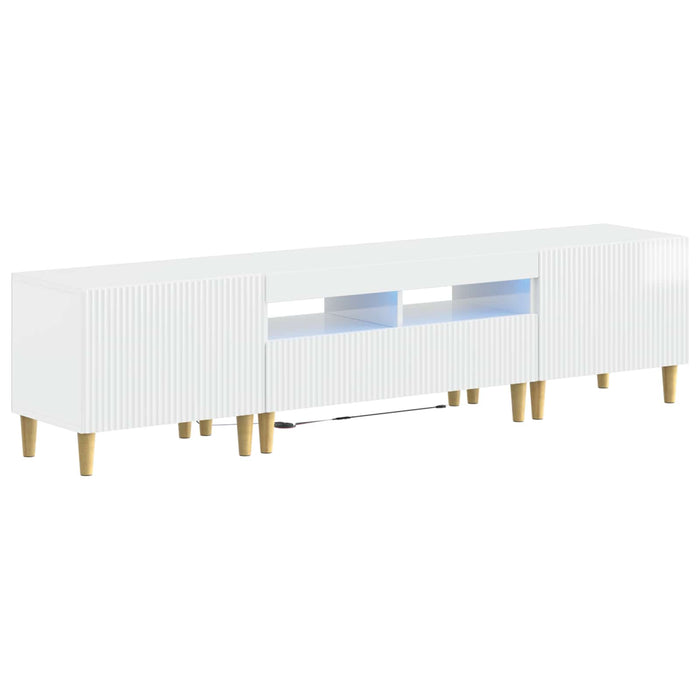 Dulap TV LED cu 5 piese Alb foarte lucios Lemn prelucrat WALTI