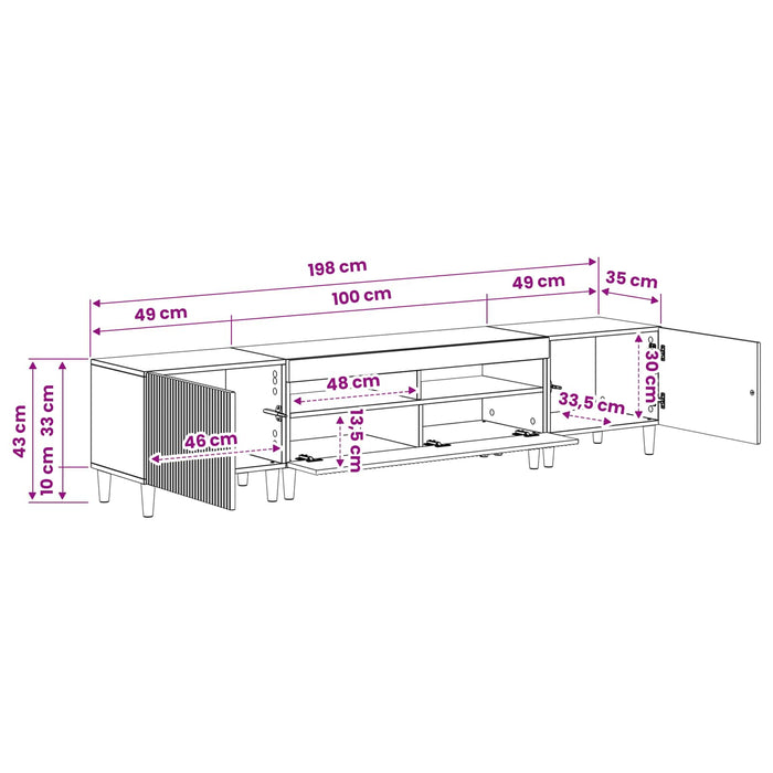 Dulap TV LED cu 5 piese Sonoma gri Lemn prelucrat WALTI