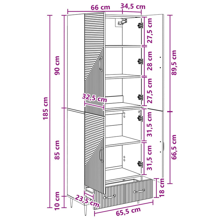 Set de Dulapuri 2 pcs 66 x 34,5 x 95 cm Lemn prelucrat WALTI