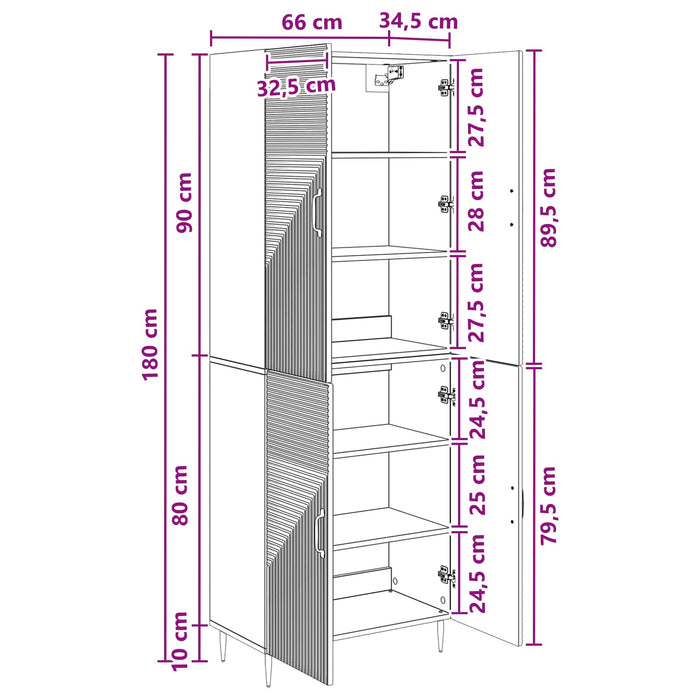 Set de Dulapuri 2 pcs 66 x 34,5 x 89,5 cm Lemn prelucrat WALTI