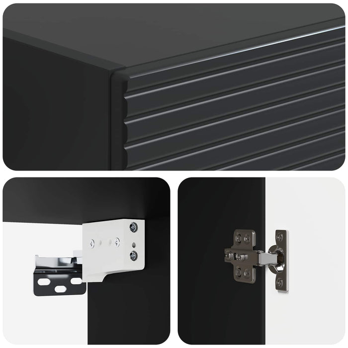 Set de Dulapuri 2 pcs Negru 33 x 34,5 x 89,5 cm Lemn prelucrat WALTI