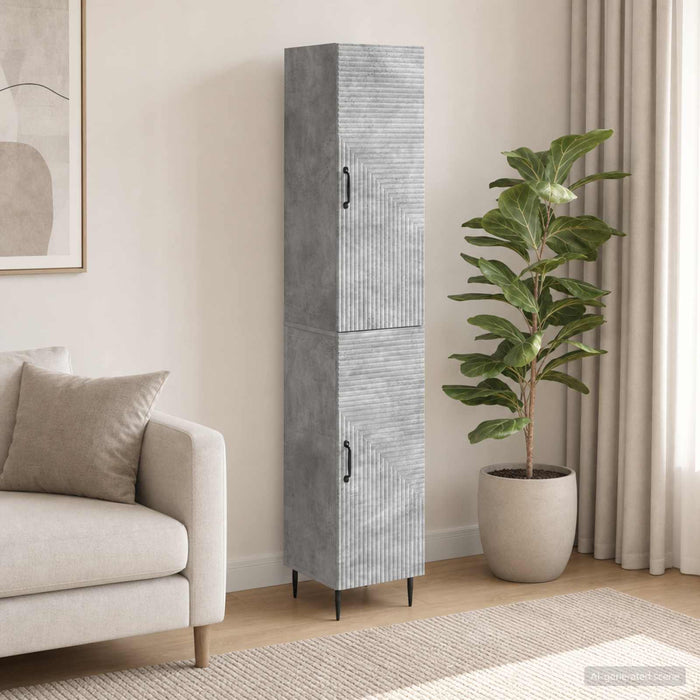 Set de Dulapuri 2 pcs Gri Beton 33 x 34,5 x 89,5 cm - WALTI WALTI