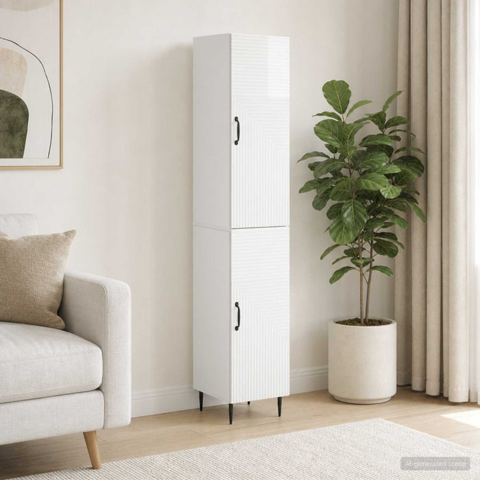 Set de Dulapuri 2 pcs Alb foarte lucios 33 x 34,5 x 89,5 cm - WALTI WALTI