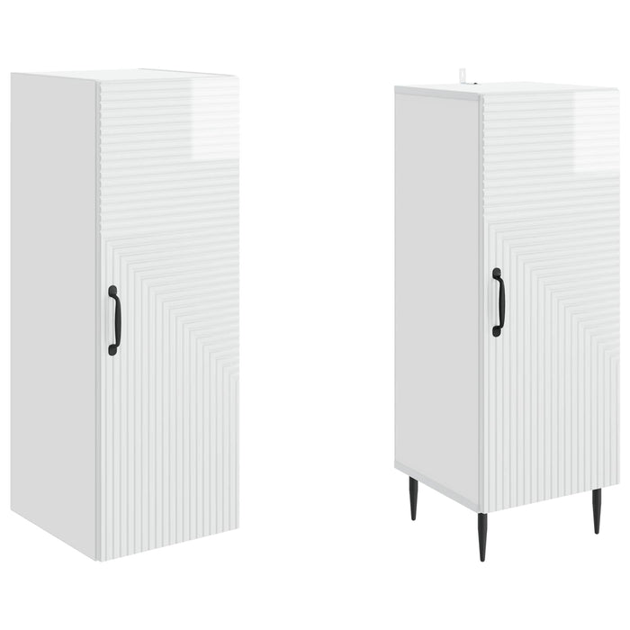 Set de Dulapuri 2 pcs Alb foarte lucios 33 x 34,5 x 89,5 cm WALTI