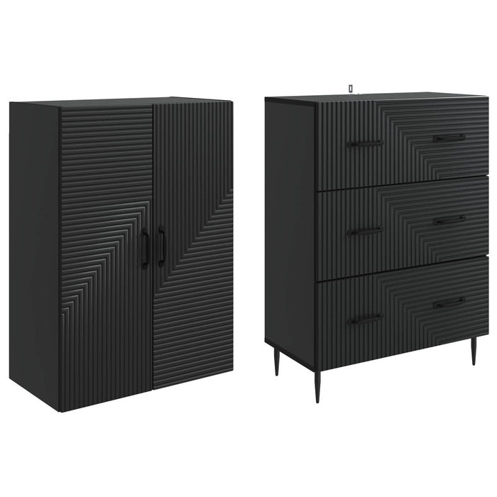 Set de Dulapuri 2 pcs Negru 66 x 34,5 x 90 cm Lemn prelucrat - WALTI WALTI