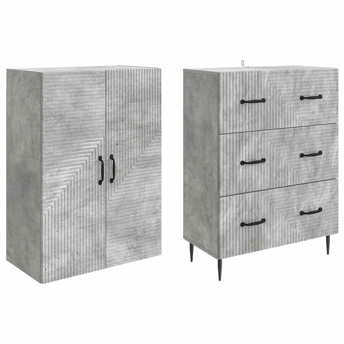 Set de Dulapuri 2 pcs Gri Beton 66 x 34,5 x 90 cm - WALTI WALTI