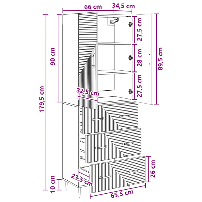 Set de Dulapuri 2 pcs Gri Beton 66 x 34,5 x 90 cm - WALTI WALTI