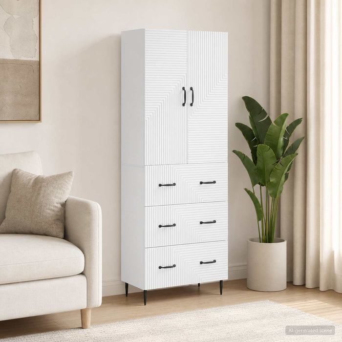 Set de Dulapuri 2 pcs Alb foarte lucios 66 x 34,5 x 90 cm - WALTI WALTI