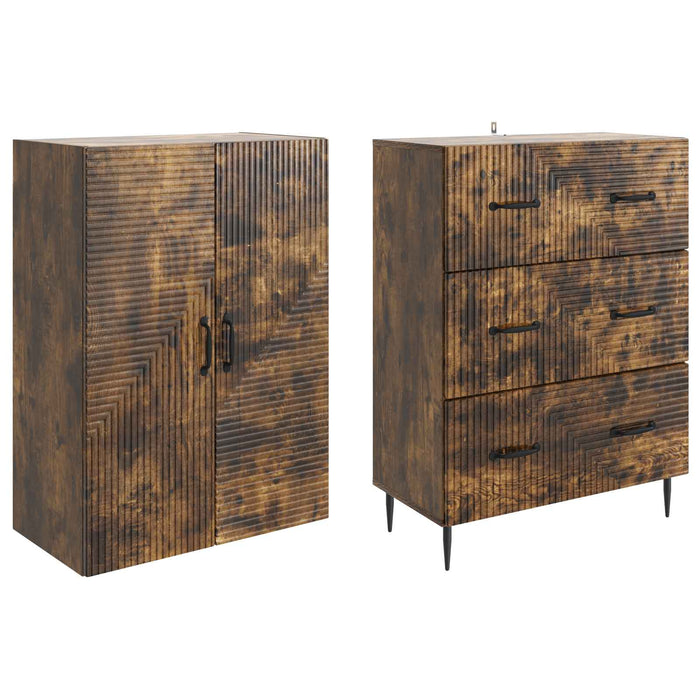 Set de Dulapuri 2 pcs Stejar fumuriu 66 x 34,5 x 90 cm - WALTI WALTI