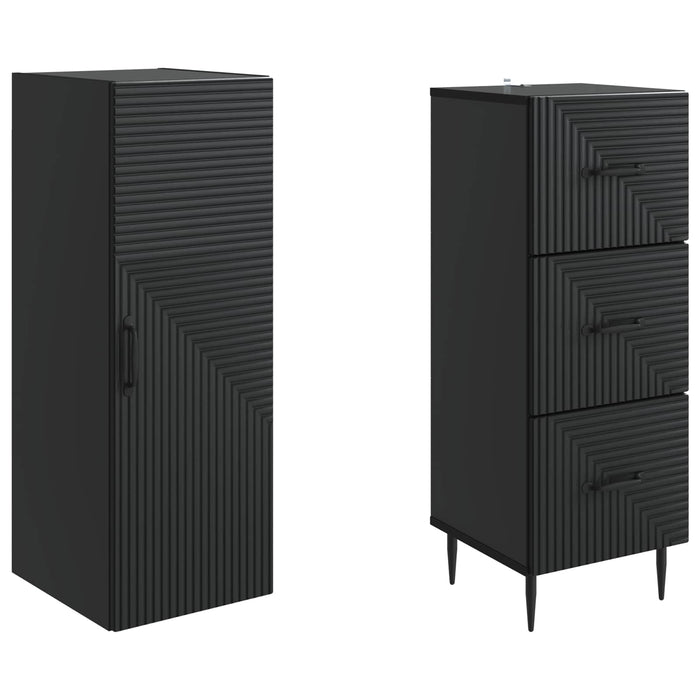 Set de Dulapuri 2 pcs Negru 33 x 34,5 x 90 cm Lemn prelucrat - WALTI WALTI